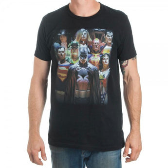 Justice League Alex Ross Group Men's Black T-Shirt