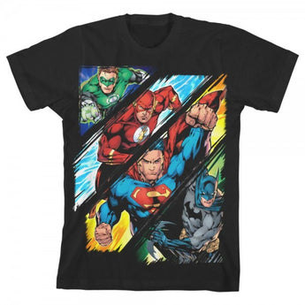 Justice League Boys Black Tee