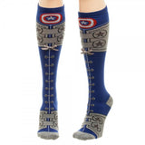 Marvel Captain America Suit Lace Up Knee High Socks