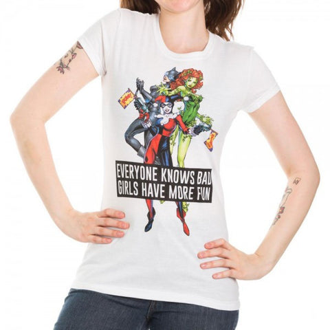 DC Comics Bad Girls Juniors White T-Shirt