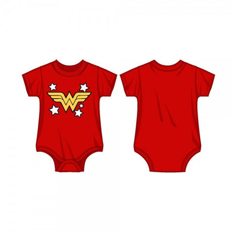 DC Comics Wonder Woman Red Logo Infant Snap Bodysuit