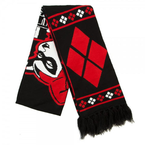 Batman Harley Quinn Black Jacquard Scarf