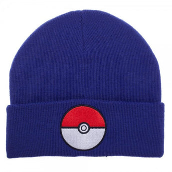 Pokemon Pokeball Blue Cuff Beanie