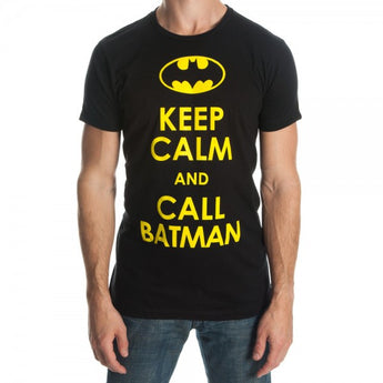 Batman Keep Calm and Call Batman Men's Black Tee