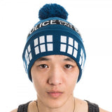 Dr. Who Navy Tardis Pom Beanie