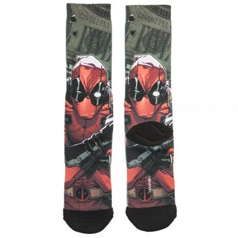 Marvel Deadpool Cash Money Sublimated Crew Socks