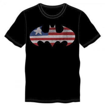 Batman Americana Logo Black Tee Shirt