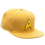 Star Trek Yellow Shirt Snapback SB3BSQSTA UPC - 190371494949 SPECIFICATIONS  Silhouette Name: Snapback Material: Acrylic Wool  Sizing: OSFM Product Dimensions: 58cm  Care: Hand wash cold, lay flat to dry  Imported