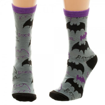 Batgirl Logo Tossed Print Jr. Crew Socks