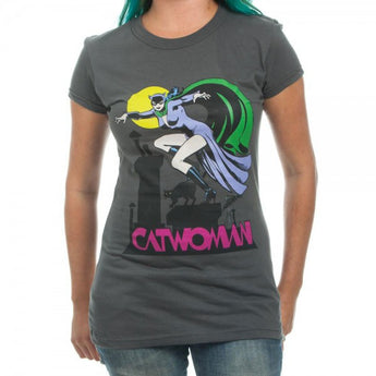 DC Comics Catwoman Juniors Charcoal T-Shirt