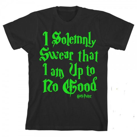 Harry Potter Boys I Solemnly Swear Glow In The Dark Black Tee