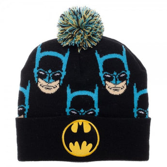 Batman Faces Cuff Pom Beanie