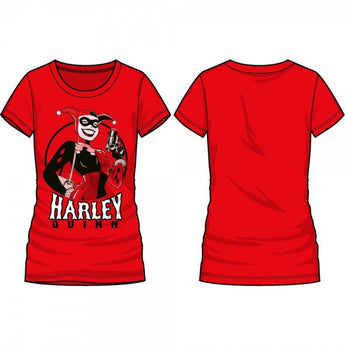 DC Comics Harley Quinn with Gun Red Tee