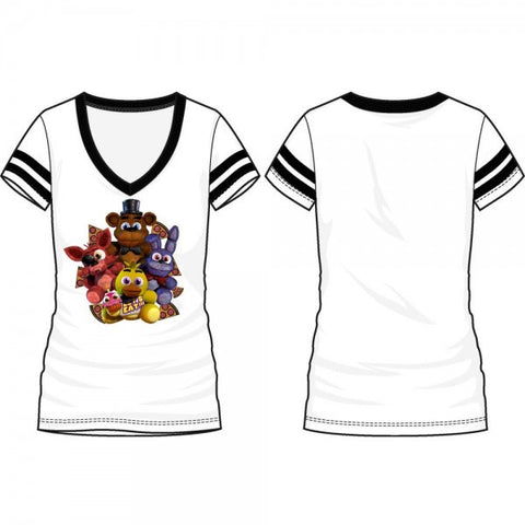 Five Nights at Freddy's Group Varsity V-Neck T-Shirt