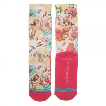 DC Comics Wonder Woman Floral Sublimated Crew Socks