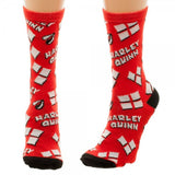 DC Comics Harley Quinn Heart Logo Tossed Print Jr. Crew Socks