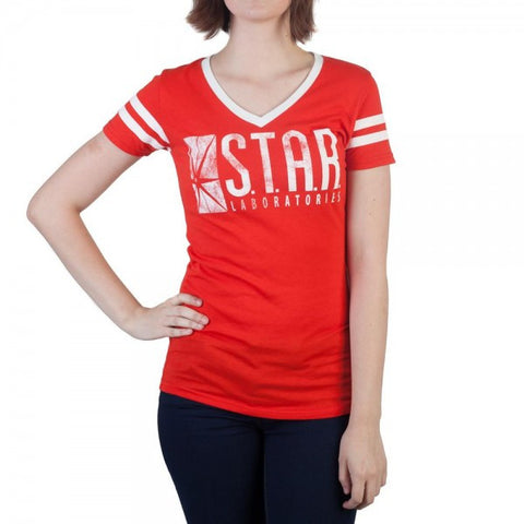 DC Comics Flash S.T.A.R. Labs Varsity V-Neck T-Shirt