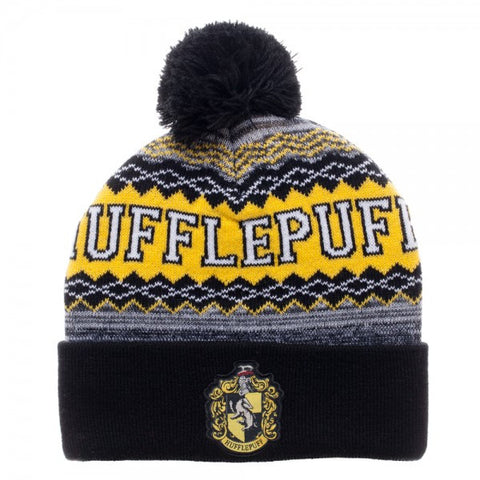 Harry Potter Hufflepuff Cuff Pom Beanie