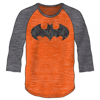 Batman Orange Heather Raglan