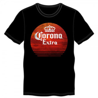 Corona Extra Red Circle Mens Black Tee