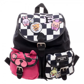 Five Nights at Freddy's Checkered Print Knapsack w/ Patches