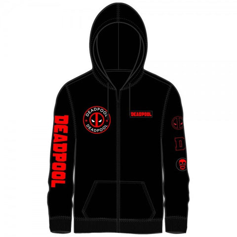 Marvel Deadpool Multi Logo Zip Up Hoodie