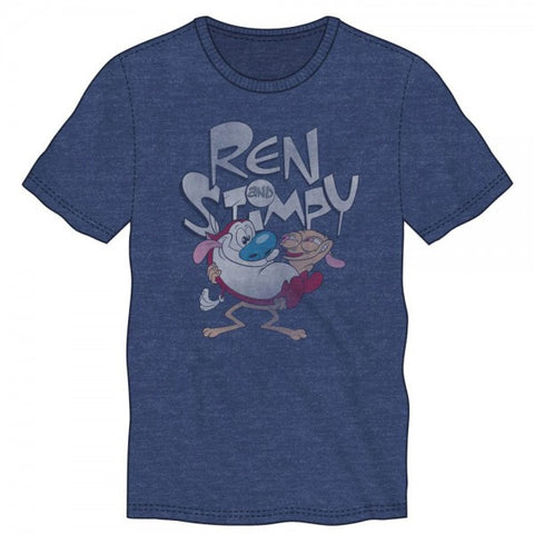 Ren & Stimpy Mens Navy Heather Tee