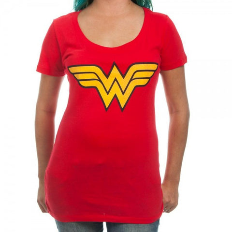 DC Comics Wonder Woman Logo Juniors Red T-Shirt