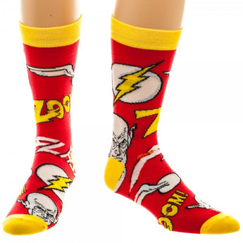 DC Comics Flash Symbols All over Print Crew Socks