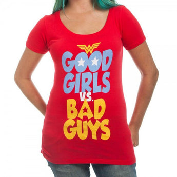 DC Comics Wonder Woman Good vs Bad Juniors Red T-Shirt