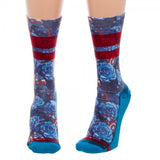 Marvel Captain America Floral Jrs. Sublimated Crew Socks