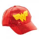 DC Comics Girls Wonder Woman Red Sequin Adjustable Hat