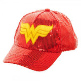 DC Comics Girls Wonder Woman Red Sequin Adjustable Hat