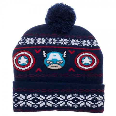 Marvel Captain America Kawaii Fairisle Pom Beanie