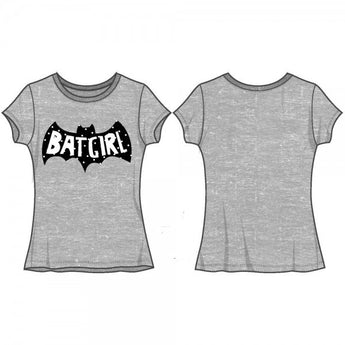 Batgirl Girls Sugar Glitter Logo Heather Tee