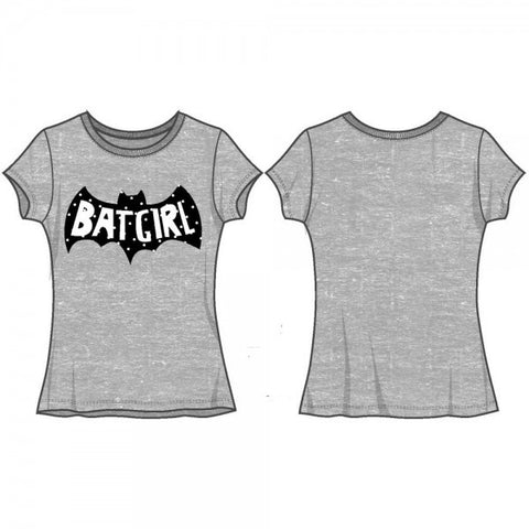 Batgirl Girls Sugar Glitter Logo Heather Tee