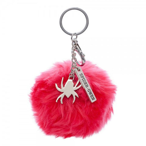 Marvel Spider Gwen Furry Pom Pom Handbag Charm