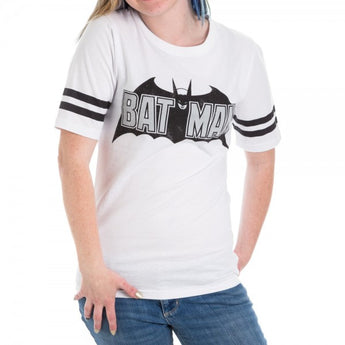 Batman Foil Logo White Hockey Juniors Tee