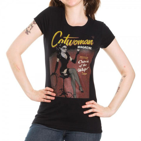 DC Comics Catwoman Juniors Black T-Shirt