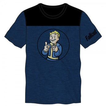 Fallout Mens Blue/Black Yoke Tee