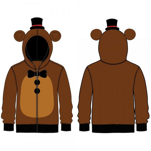 Five Nights at Freddy's Boys Fur Fleece Hoodie with Applique Center